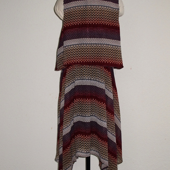 Love Delirious 2X Dress Kerchief Hem Colorful Geo - Picture 5 of 7